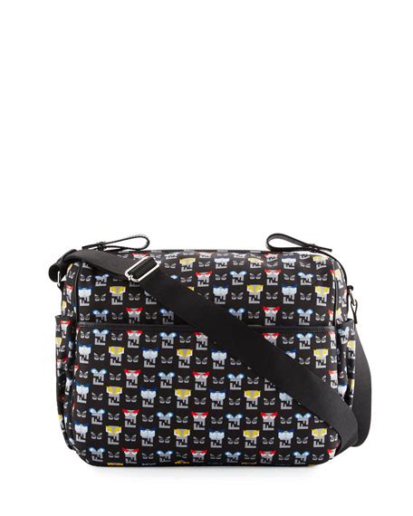 fendi canvas monster-print diaper bag|Fendi baby stroller.